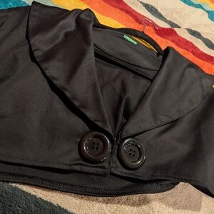 Pinup Couture/Unique Vintage Black Bolero Cropped Button 3/4ths Sleeve